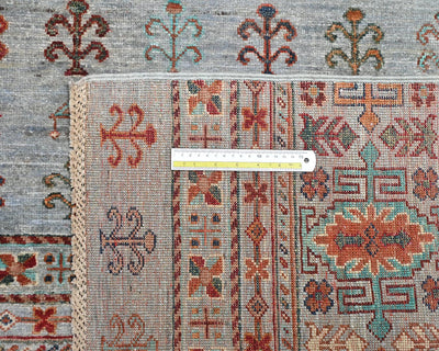 6x8 Gray Khurgeen Afghan Hand Knotted Wool Area Rug