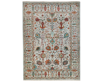 6x8 Gray Khurgeen Afghan Hand Knotted Wool Area Rug