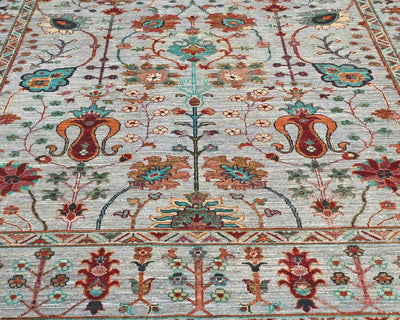 6x8 Gray Khurgeen Afghan Hand Knotted Wool Area Rug