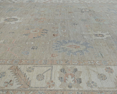 10x14 Brown Oushak Turkish Hand Knotted Soft Wool Area Rug