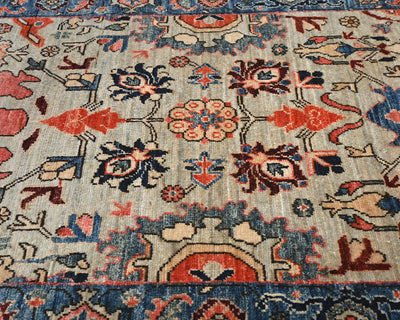 3x6 Gray Blue Aryana Afghan Hand Knotted Veg Dye Wool Area Rug