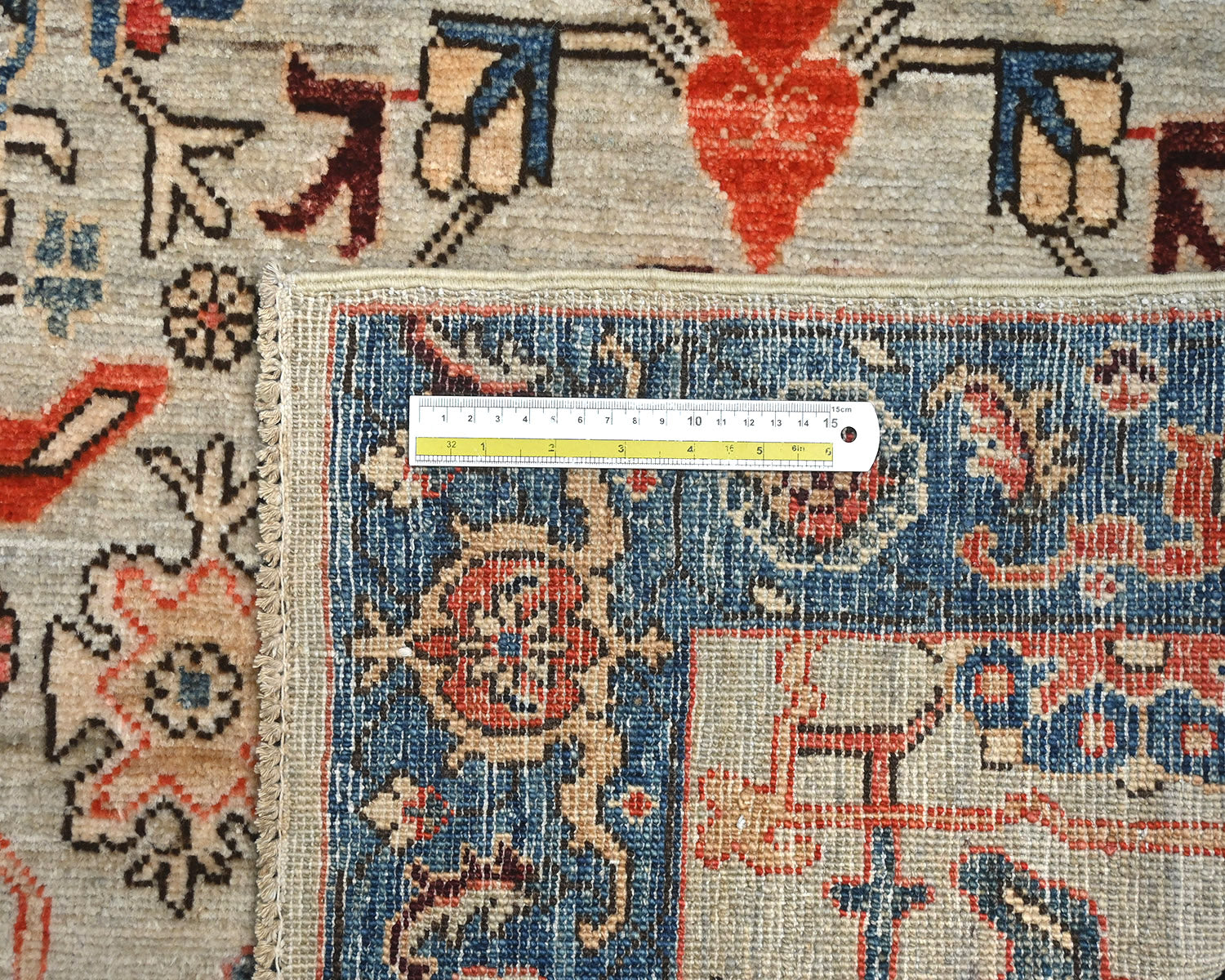3x6 Gray Blue Aryana Afghan Hand Knotted Veg Dye Wool Area Rug