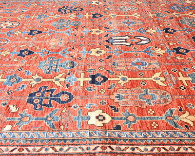 6x12 Rust Aryana Afghan Hand Knotted Veg Dye Wool Rug