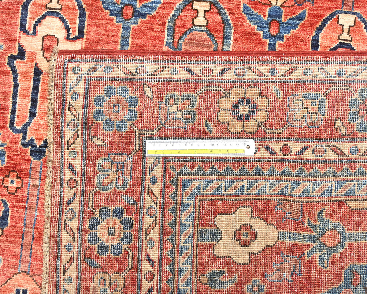 6x12 Rust Aryana Afghan Hand Knotted Veg Dye Wool Rug