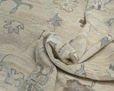 10x14 Gray Oushak  Turkish Hand Knotted Soft Wool Area Rug