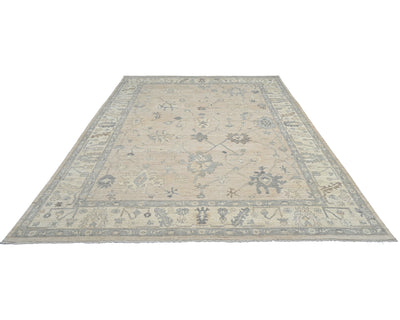 10x14 Brown Oushak Turkish Hand Knotted Soft Wool Area Rug