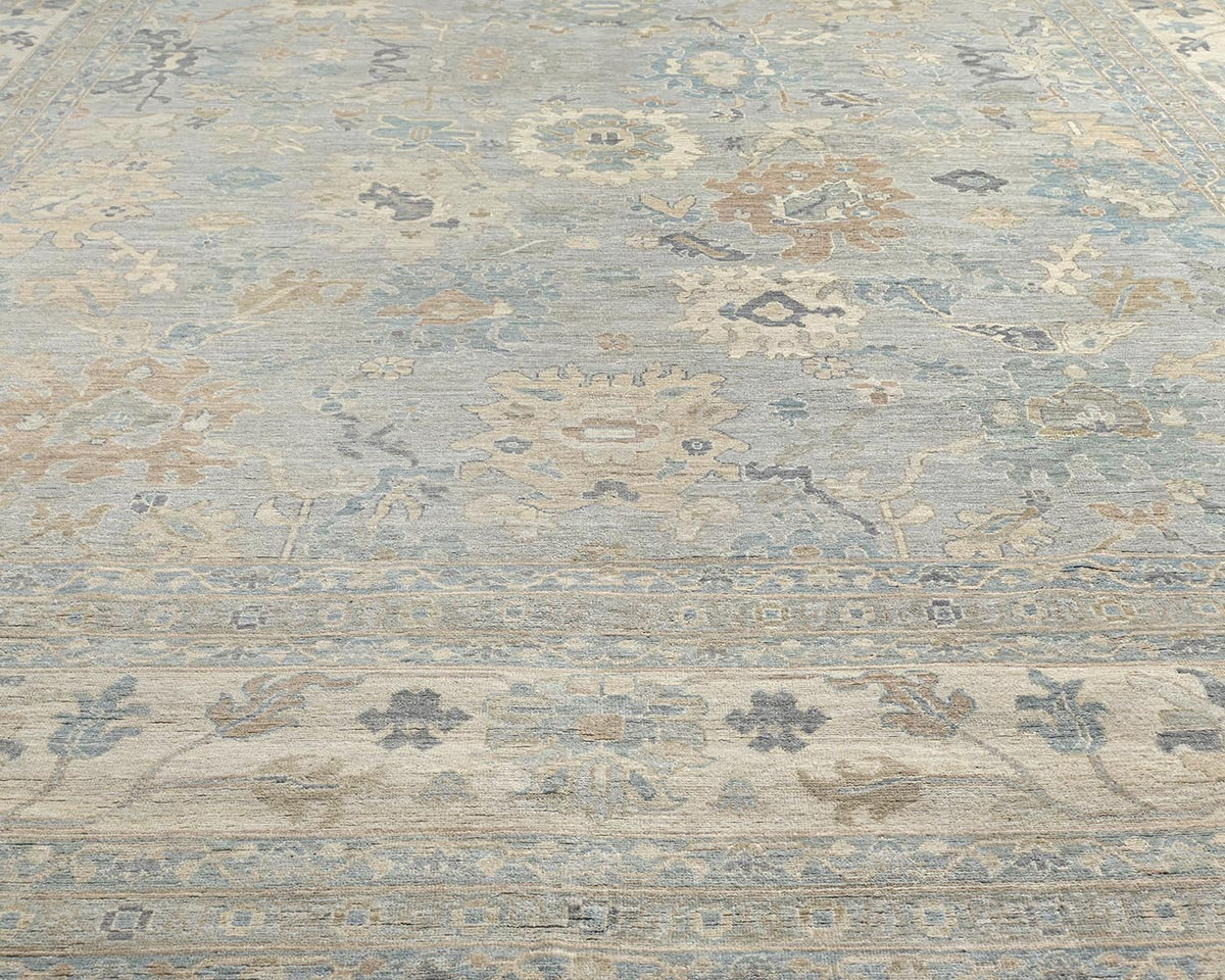 14x20 Zeigler Gray Afghan Hand Knotted Wool Area Rug