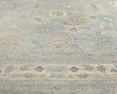 14x20 Zeigler Gray Afghan Hand Knotted Wool Area Rug