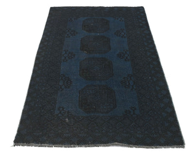 3x6 Vintage Blue Gray Persian Style Over Dyed Hand Knotted Low Pile Wool Area Rug