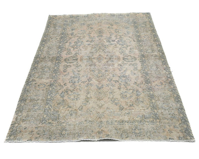 Alfombra de lana anudada a mano, estilo persa, vintage, marrón, 4x6