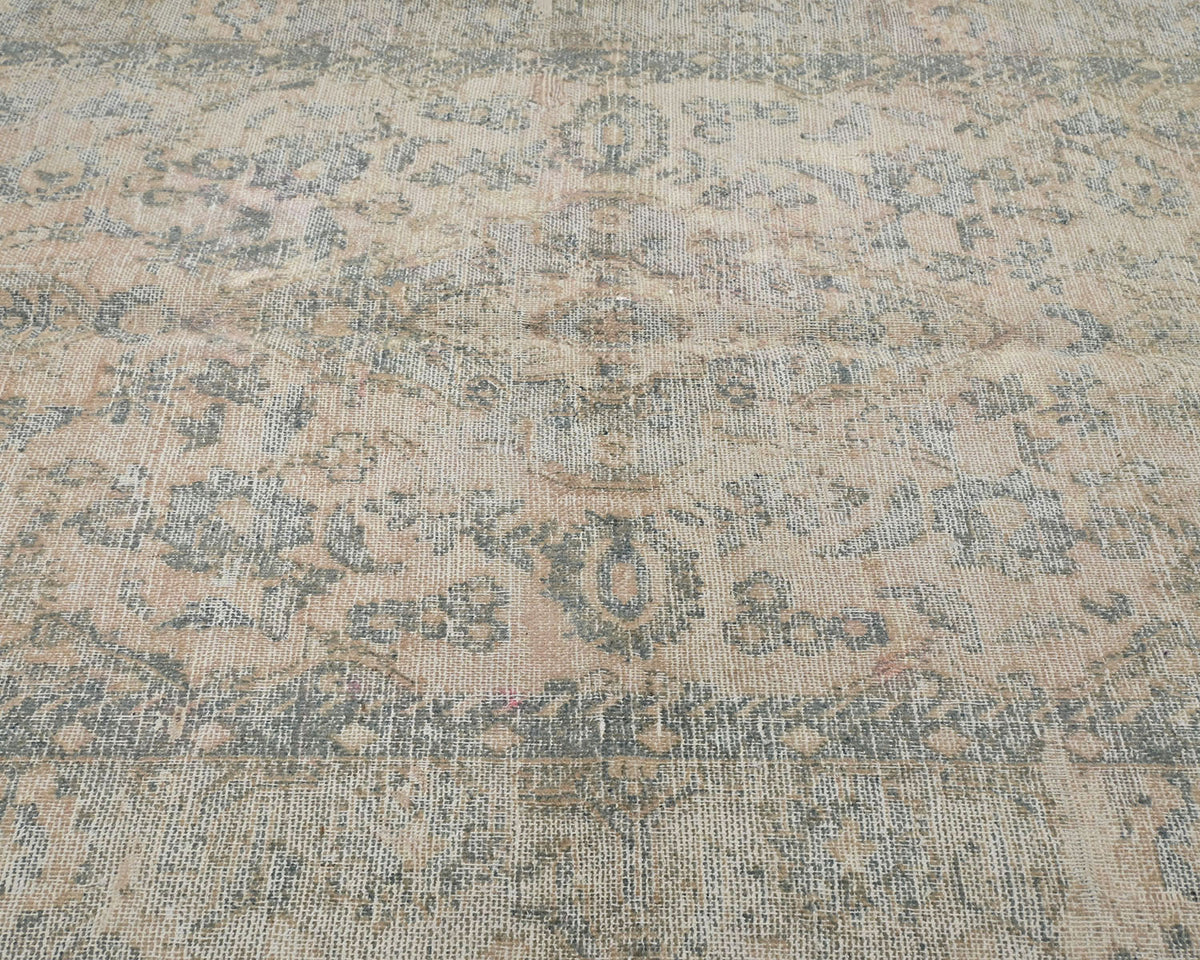 4x6 Vintage Brown Persian Style Distressed Hand Knotted Wool Area Rug