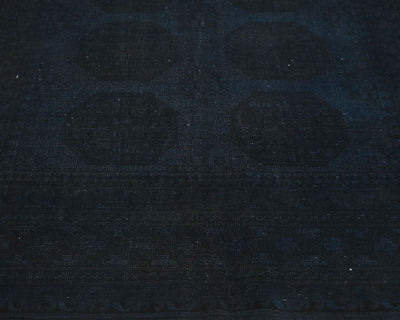 6x8 Vintage Blue Over Dyed Persian Style Hand Knotted Low Pile Wool Area Rug