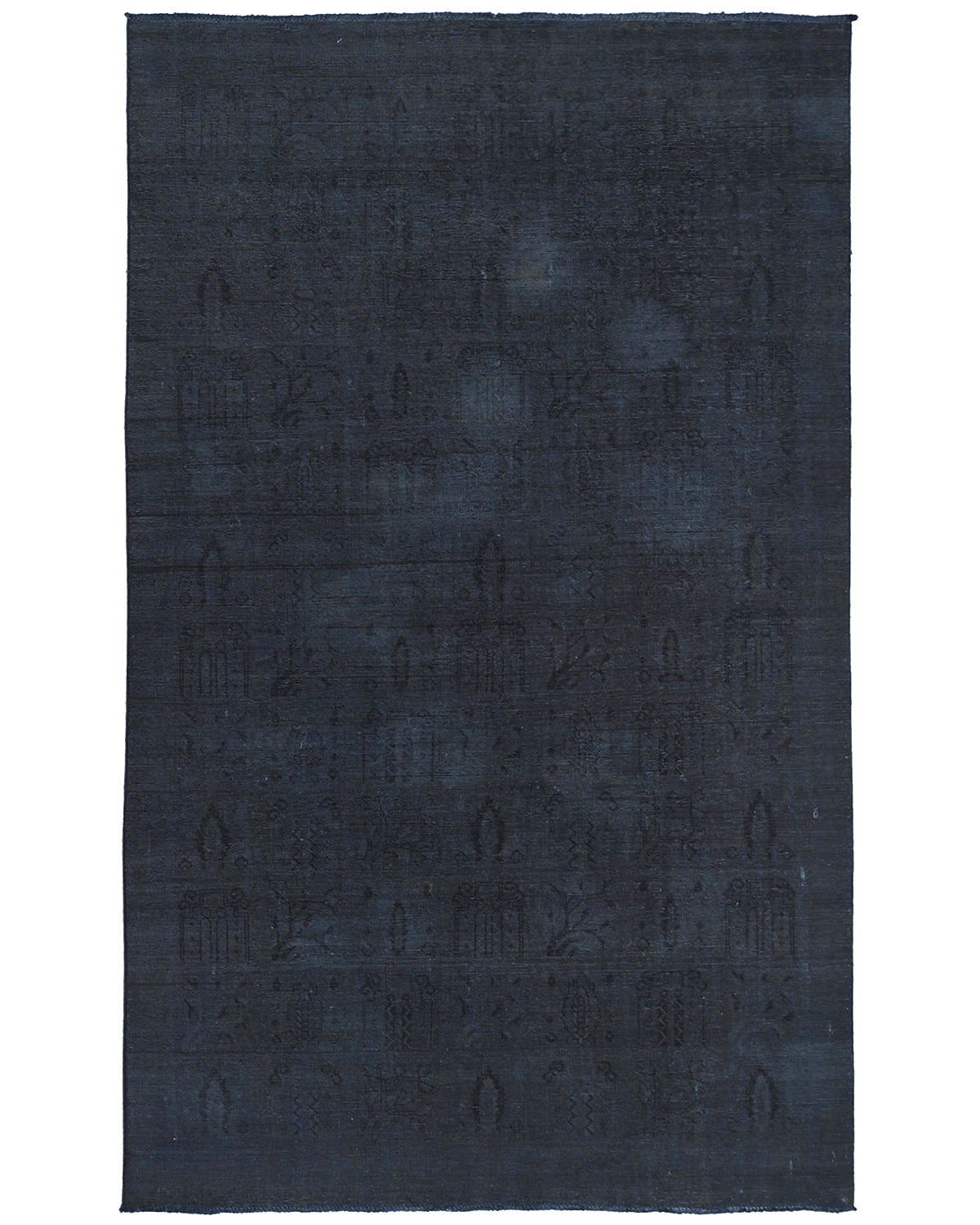 Alfombra afgana Chobi gris teñida, anudada a mano, de lana desgastada y sin pelo, de 1,85 m x 2,75 m