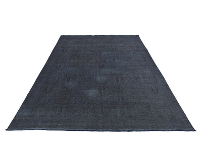 Alfombra afgana Chobi gris teñida, anudada a mano, de lana desgastada y sin pelo, de 1,85 m x 2,75 m