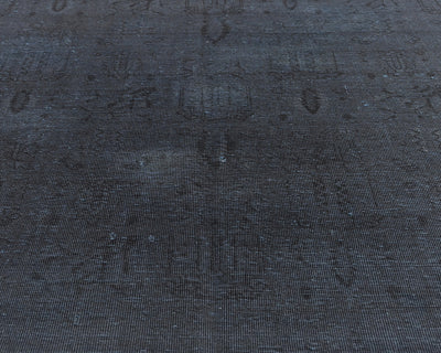 Alfombra afgana Chobi gris teñida, anudada a mano, de lana desgastada y sin pelo, de 1,85 m x 2,75 m