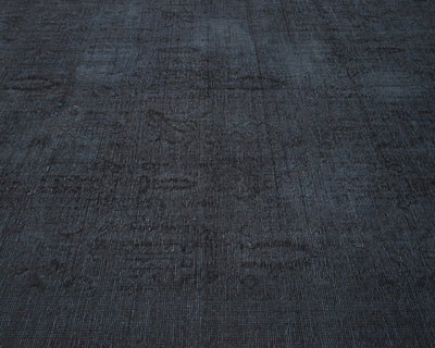 Alfombra afgana Chobi gris teñida, anudada a mano, de lana desgastada y sin pelo, de 1,85 m x 2,75 m