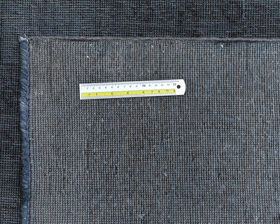 Alfombra afgana Chobi gris teñida, anudada a mano, de lana desgastada y sin pelo, de 1,85 m x 2,75 m