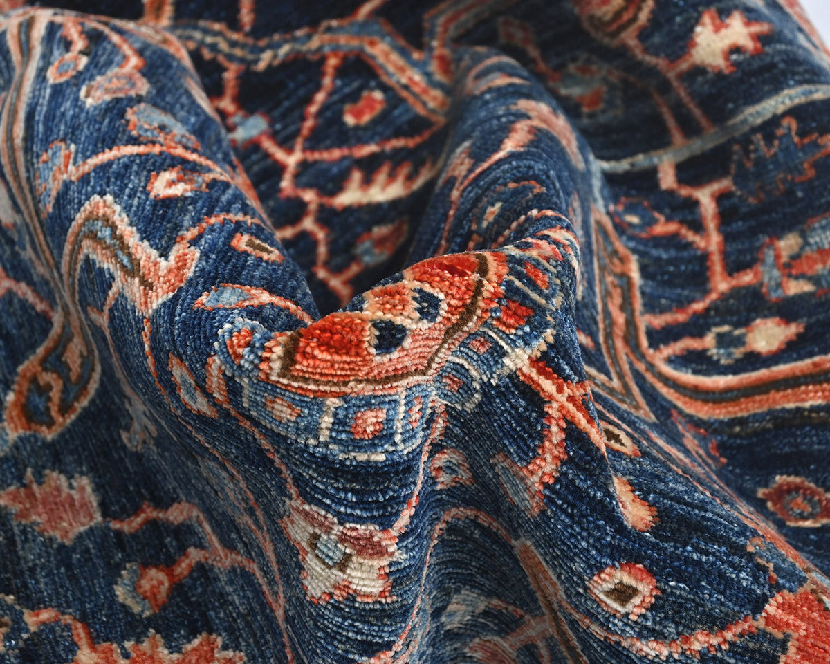 3x5 Blue Aryana Afghan Hand Knotted Veg Dye Wool Area Rug