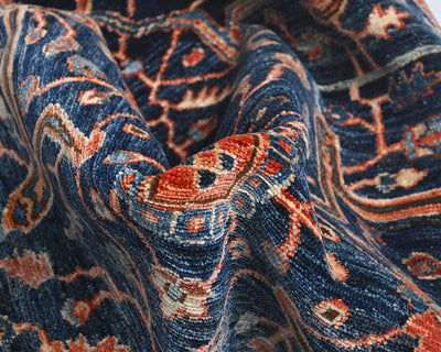 3x5 Blue Aryana Afghan Hand Knotted Veg Dye Wool Area Rug