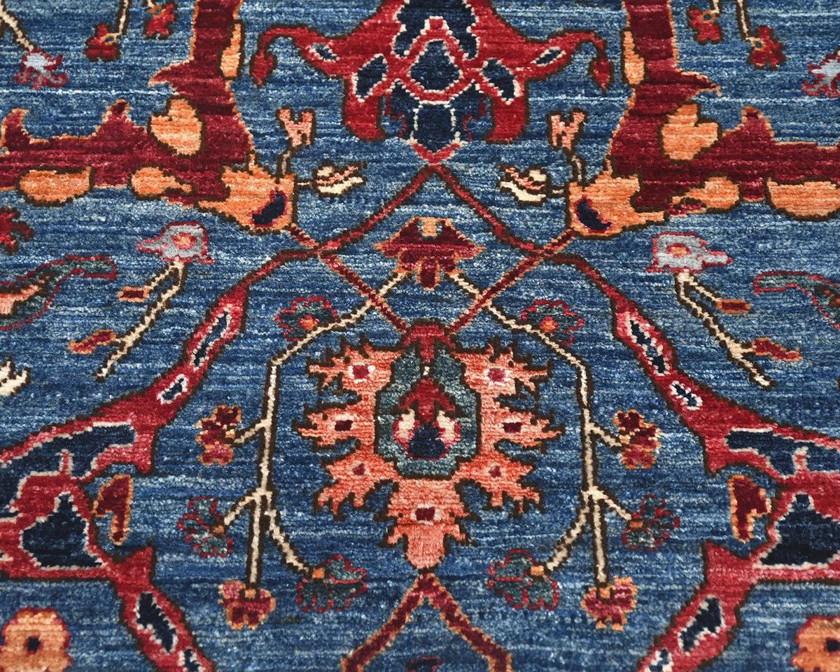 3x5 Blue Aryana Afghan Hand Knotted Veg Dye Wool Area Rug