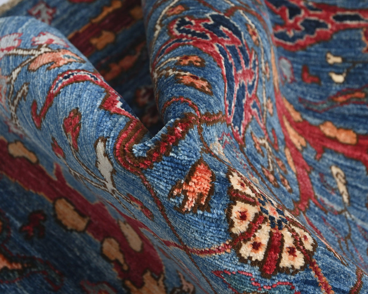 3x5 Blue Aryana Afghan Hand Knotted Veg Dye Wool Area Rug